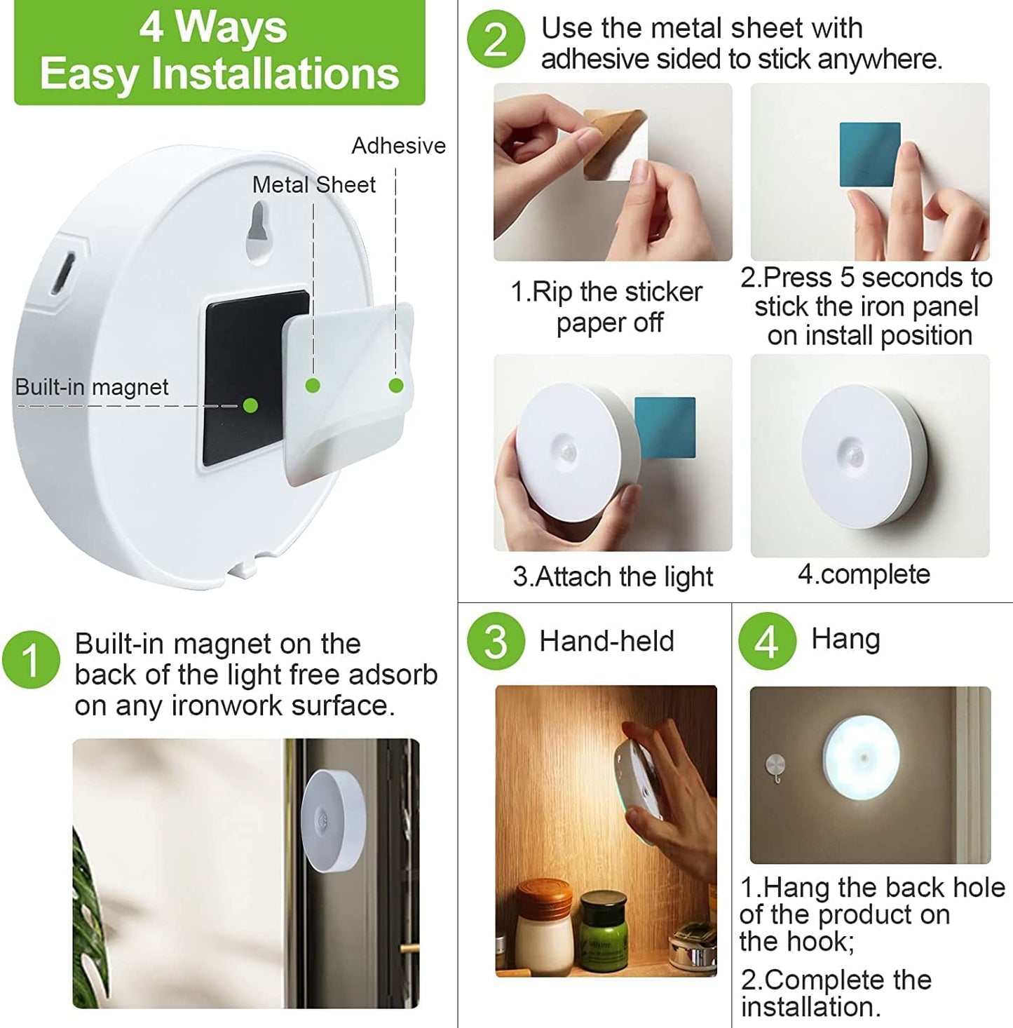 Wireless 8 LED Motion Sensor Light