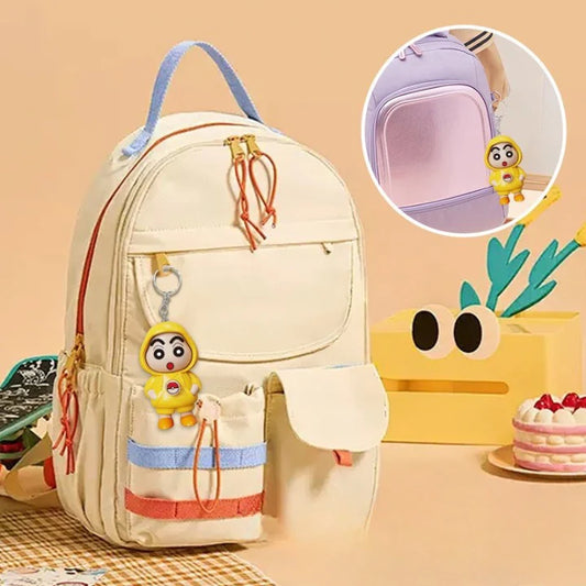 Cute Cartoon Keychain – Yellow Hoodie Character with Interchangeable Faces