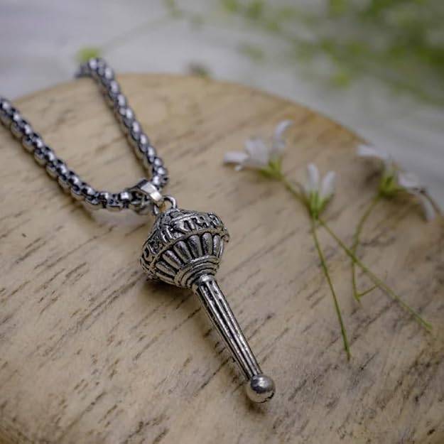Hanuman Gada Pendant Silver Oxidized – Power & Protection